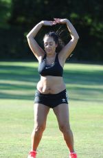 SOPHIE KASAEI Working Out at a Park in London 09/12/2016