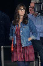 ZOOEY DESCHANEL and HANNAH SIMONE on the Set of 