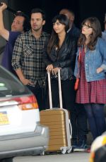 ZOOEY DESCHANEL and HANNAH SIMONE on the Set of 