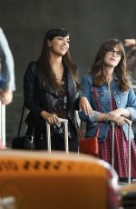 ZOOEY DESCHANEL and HANNAH SIMONE on the Set of 