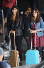 ZOOEY DESCHANEL and HANNAH SIMONE on the Set of 