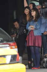 ZOOEY DESCHANEL and HANNAH SIMONE on the Set of 
