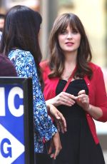 ZOOEY DESCHANEL on the Set of 
