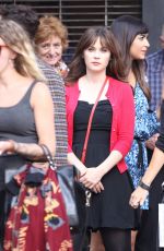 ZOOEY DESCHANEL on the Set of 