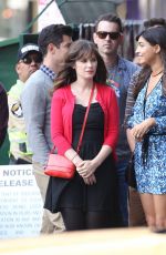 ZOOEY DESCHANEL on the Set of 