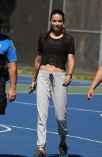 ADRIANA LIMA on the Set of Victoria