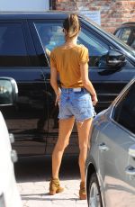 ALESSANDRA AMBROSIO in Denim SHorts Out in Los Angeles 10/14/2016
