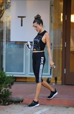 ALESSANDRA AMBROSIO in Leggings Out in West Hollywood 10/13/2016