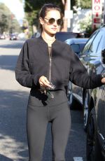 ALESSANDRA AMBROSIO in Tights Out in Brentwood 10/05/2016