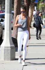 ALESSANDRA AMBROSIO in Tihgts Out in Santa Monica 10/25/2016