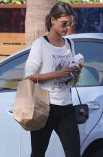 ALESSANDRA AMBROSIO Leaves Butcher