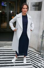 ALICIA VIKANDER at BBC Radio 2 Studios in London 10/21/2016