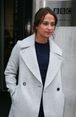 ALICIA VIKANDER at BBC Radio 2 Studios in London 10/21/2016