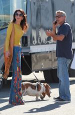 AMAL CLOONEY Surprising George on a Set in Los Angeles 10/20/2016