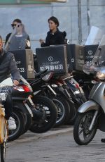 AURORA RAMAZZOTTI Riding a Scooter Out in Milan 10/07/2016