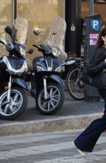 AURORA RAMAZZOTTI Riding a Scooter Out in Milan 10/07/2016
