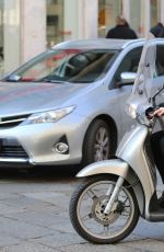 AURORA RAMAZZOTTI Riding a Scooter Out in Milan 10/07/2016