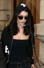 BELLA HADID Leaves Her Hotel in Paris 10/29/2016