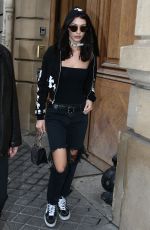 BELLA HADID Leaves Her Hotel in Paris 10/29/2016