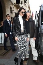 BELLA HADID Leaves Her Hotel in Paris 10/27/2016