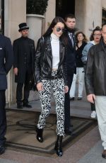 BELLA HADID Leaves Her Hotel in Paris 10/27/2016