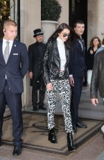 BELLA HADID Leaves Her Hotel in Paris 10/27/2016