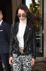 BELLA HADID Leaves Her Hotel in Paris 10/27/2016