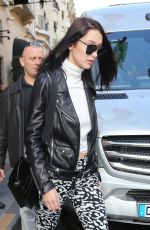 BELLA HADID Leaves Her Hotel in Paris 10/27/2016