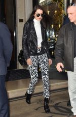 BELLA HADID Leaves Her Hotel in Paris 10/27/2016