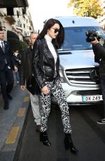 BELLA HADID Leaves Her Hotel in Paris 10/27/2016