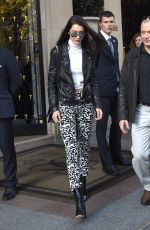 BELLA HADID Leaves Her Hotel in Paris 10/27/2016