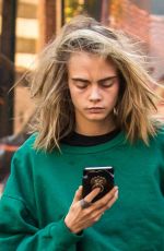 CARA DELEVINGNE Out and About in New York 10/10/2016