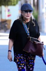 CARRIE FISHER Walks Her Dog Out in Los Angeles 09/29/2016