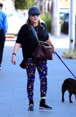 CARRIE FISHER Walks Her Dog Out in Los Angeles 09/29/2016