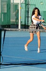 CHLOE KHAN Playing Tennis at a Court in Manchester 10/15/2016
