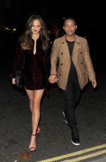 CHRISSY TEIGEN Arrives at Her Hotel in London 10/23/2016