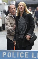 CLAIRE DANES on the Set of 