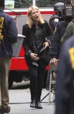 CLAIRE DANES on the Set of 