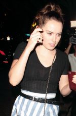 DAISY RIDLEY Leaves Madeo Restaurant in Los Angeles 09/29/2016