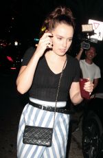 DAISY RIDLEY Leaves Madeo Restaurant in Los Angeles 09/29/2016