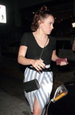 DAISY RIDLEY Leaves Madeo Restaurant in Los Angeles 09/29/2016