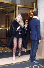 DAKOTA FANNING Leaves Hotel Bristol in Paris 10/02/2016