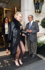 DAKOTA FANNING Leaves Hotel Bristol in Paris 10/02/2016