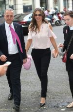ELIZABETH HURLEY Arrives at BBC Studio in London 10/06/2016