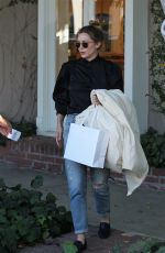ELIZABETH OLSEN Out Shopping on Melrose Place in Los Angeles 10/28/2016