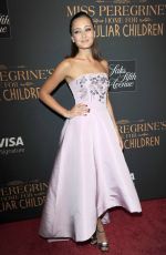 ELLA PURNELL at ‘Miss Peregrine’s Home for Peculiar Children’ Premiere in New York 09/26/2016