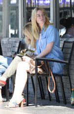 ELLE FANNING at Pinkberry Frozen Dessert Restaurants in Los Angeles 10/03/16