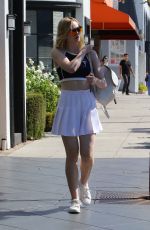 ELLE FANNING in Plaid Skirt Out in Beverly Hills 09/30/2016