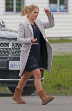 EMILY BETT RICKARDS Arrives on the Set of ‘Supergirl’ in Delta 10/12/2016