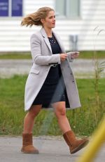 EMILY BETT RICKARDS Arrives on the Set of ‘Supergirl’ in Delta 10/12/2016
